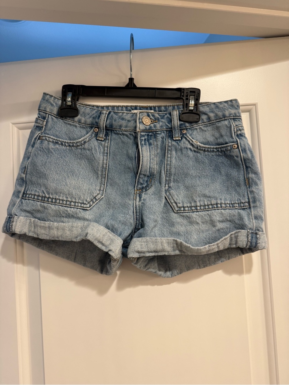 RSQ Girls Porkchop Light Blue Denim Roll-Cuff Shorts